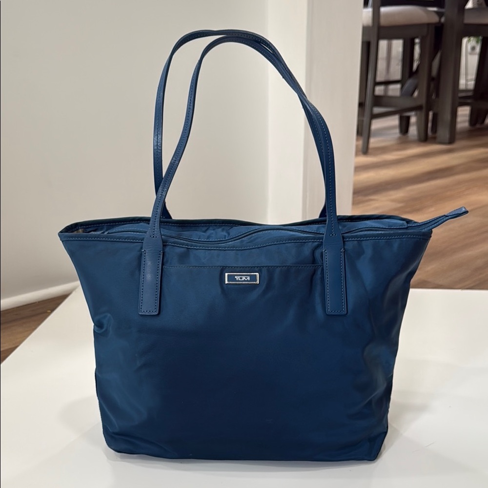 Tumi Navy Nylon Tote Bag